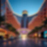 Exterior view of Aria Resort showcasing its modern design