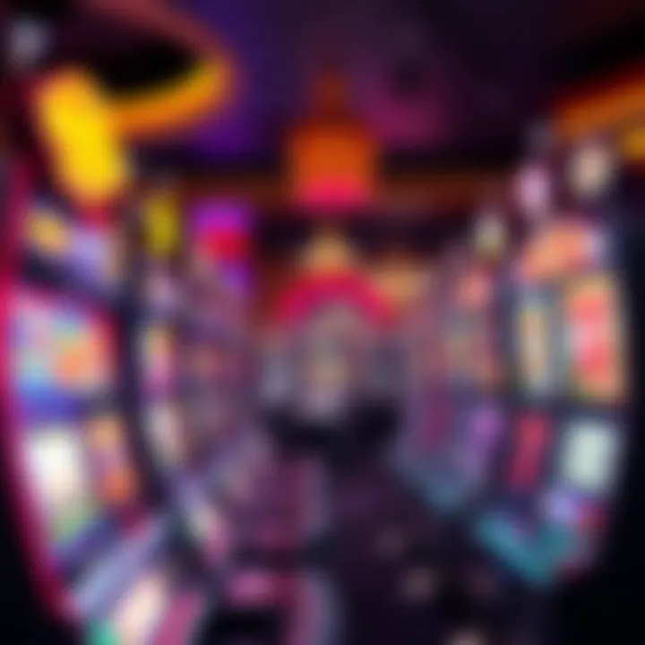 A vibrant array of modern slot machines showcasing colorful displays and themes