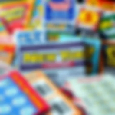 A vibrant display of various New York Lottery scratch-off tickets