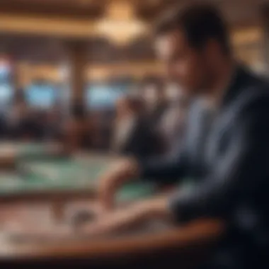 Player contemplating bet selection at roulette