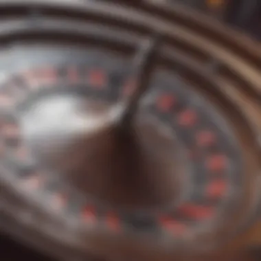 Close-up of roulette wheel spinning