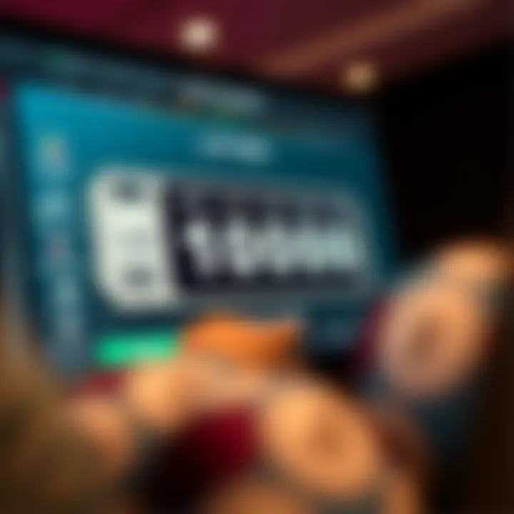 Digital lottery ticket interface on a computer screen