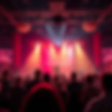 Live entertainment stage with performers captivating the audience