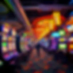 Vibrant gaming floor showcasing various slot machines and table games