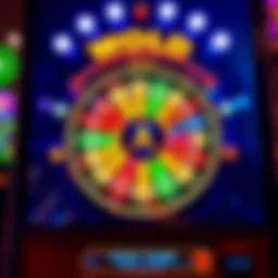 The vibrant Wheel of Fortune slot machine interface showcasing colorful symbols and spinning reels
