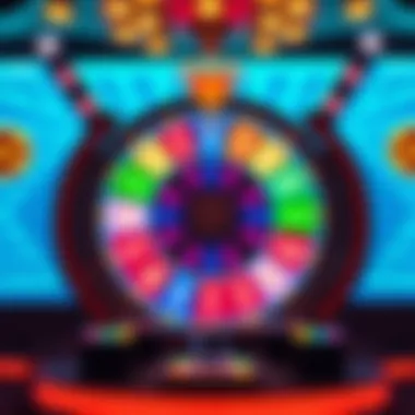 A digital representation of the Wheel of Fortune game interface with vibrant colors and engaging design.