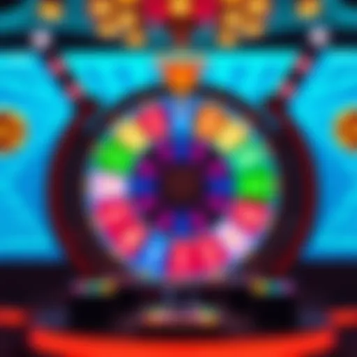 A digital representation of the Wheel of Fortune game interface with vibrant colors and engaging design.