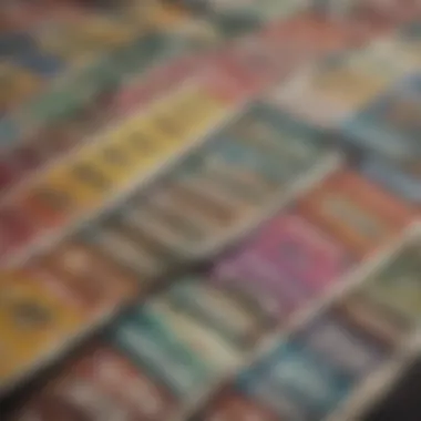 Diverse Scratch-Off Lottery Tickets in California Variety of scratch-off lottery tickets displayed