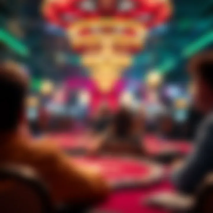 A vibrant casino atmosphere during a World Series Poker ring event