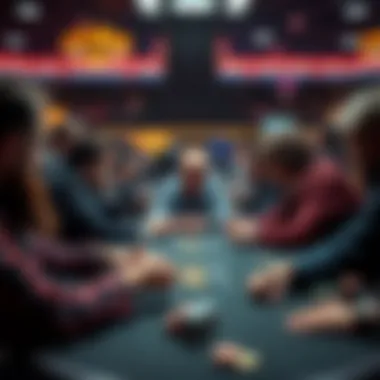 A group of players engaging in strategic discussions at a poker table