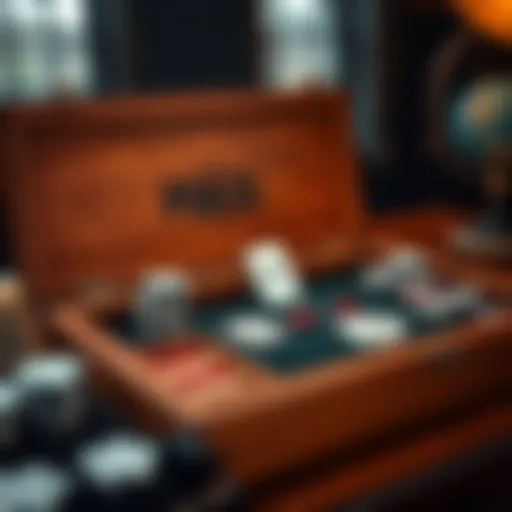 Elegant wooden poker set with custom engraving