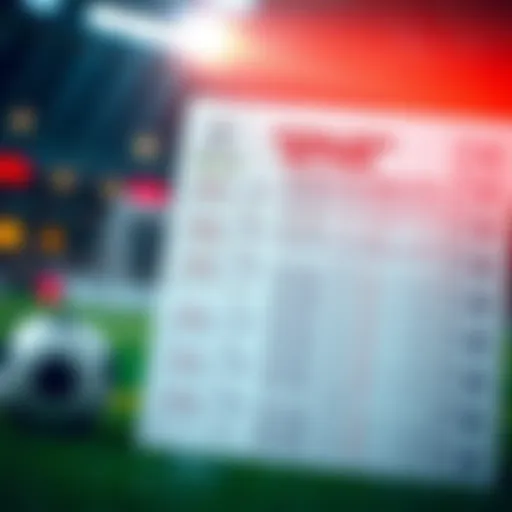 Detailed football betting sheet showcasing key statistics