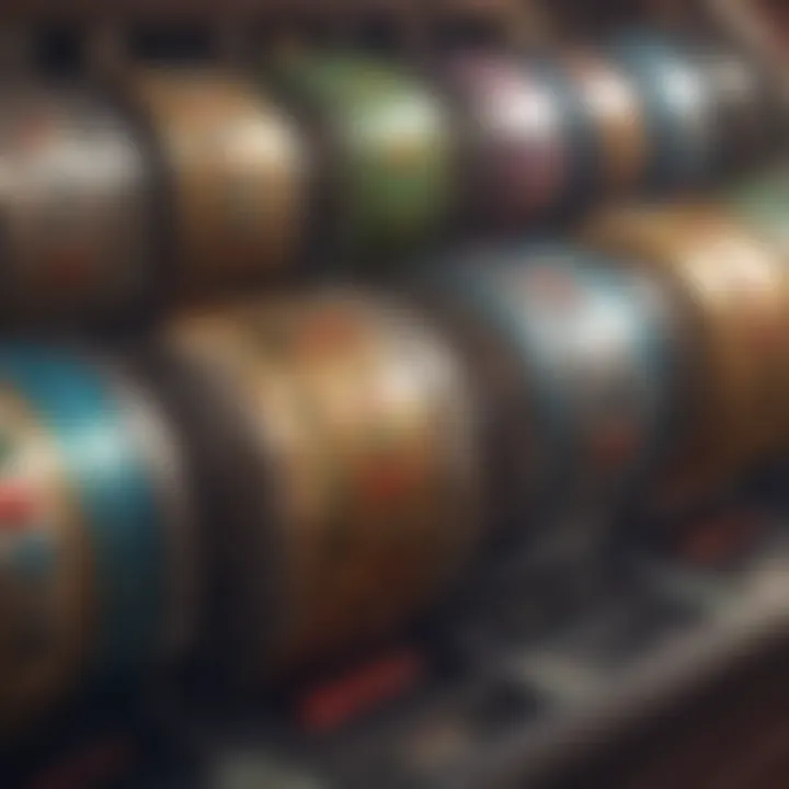 Close-up view of the Fortune Garden slot's reels filled with unique icons and thematic designs.