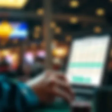 A person analyzing their bankroll on a digital device.