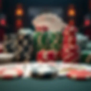 A visual representation of various poker chips and cards.