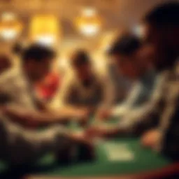 An engaging poker table scene showcasing intense concentration.