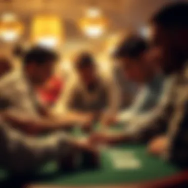 An engaging poker table scene showcasing intense concentration.