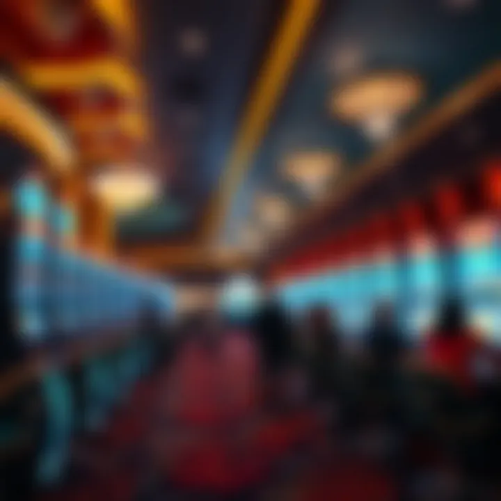 A luxurious casino interior with players enjoying slots