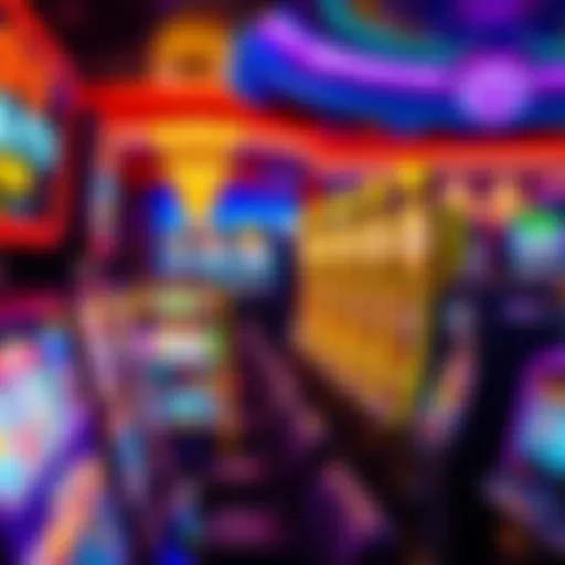 Vibrant slot machines in a bustling casino