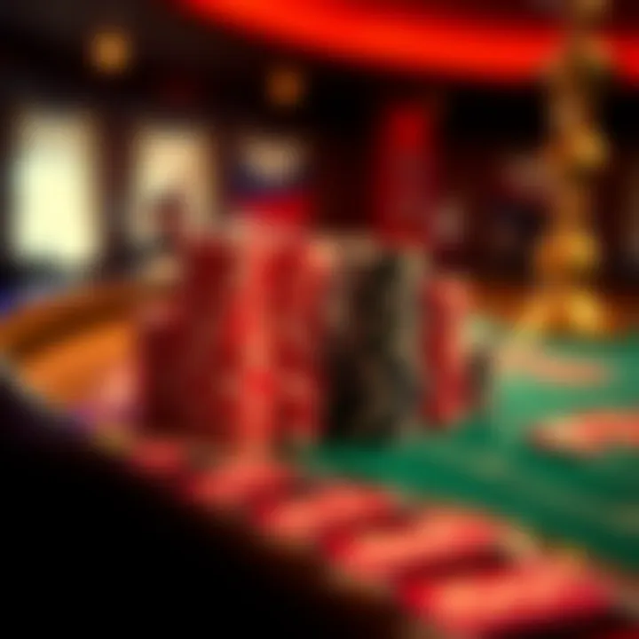 Dramatic close-up of roulette chips on a gaming table