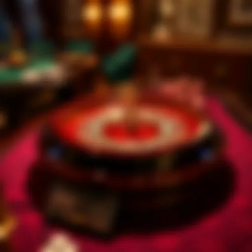 Luxurious roulette wheel setup at a home gaming table