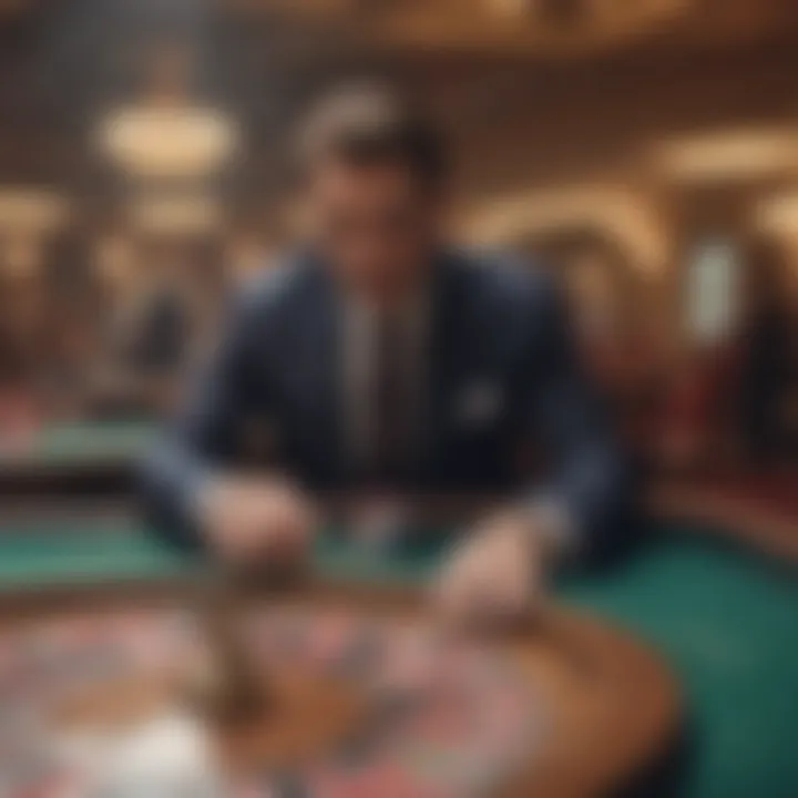 A player contemplating strategies at a roulette table