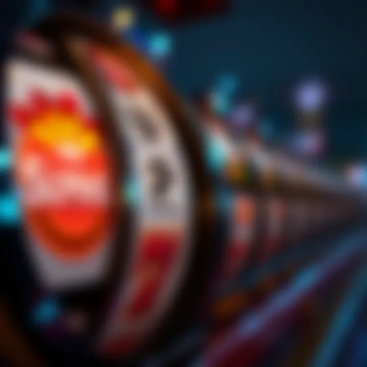 A close-up of a spinning slot reel showcasing winning symbols