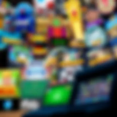 A collage of various online lottery games showcasing vibrant graphics and interfaces.