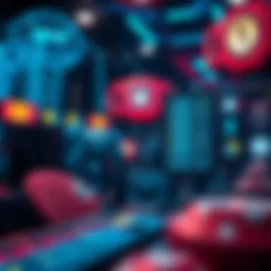 A high-tech depiction of the advancements in technology influencing online lottery platforms.