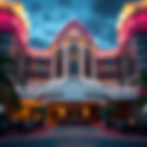A modern casino exterior showcasing grandeur and sophistication.