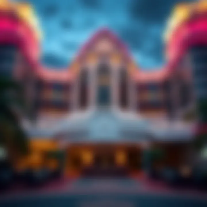 A modern casino exterior showcasing grandeur and sophistication.