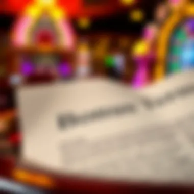 Detailed view of terms and conditions for casino bonuses