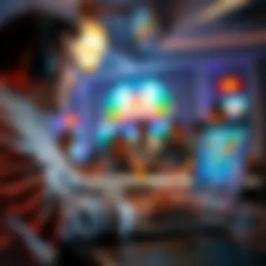 A player enjoying an online gaming experience on a laptop