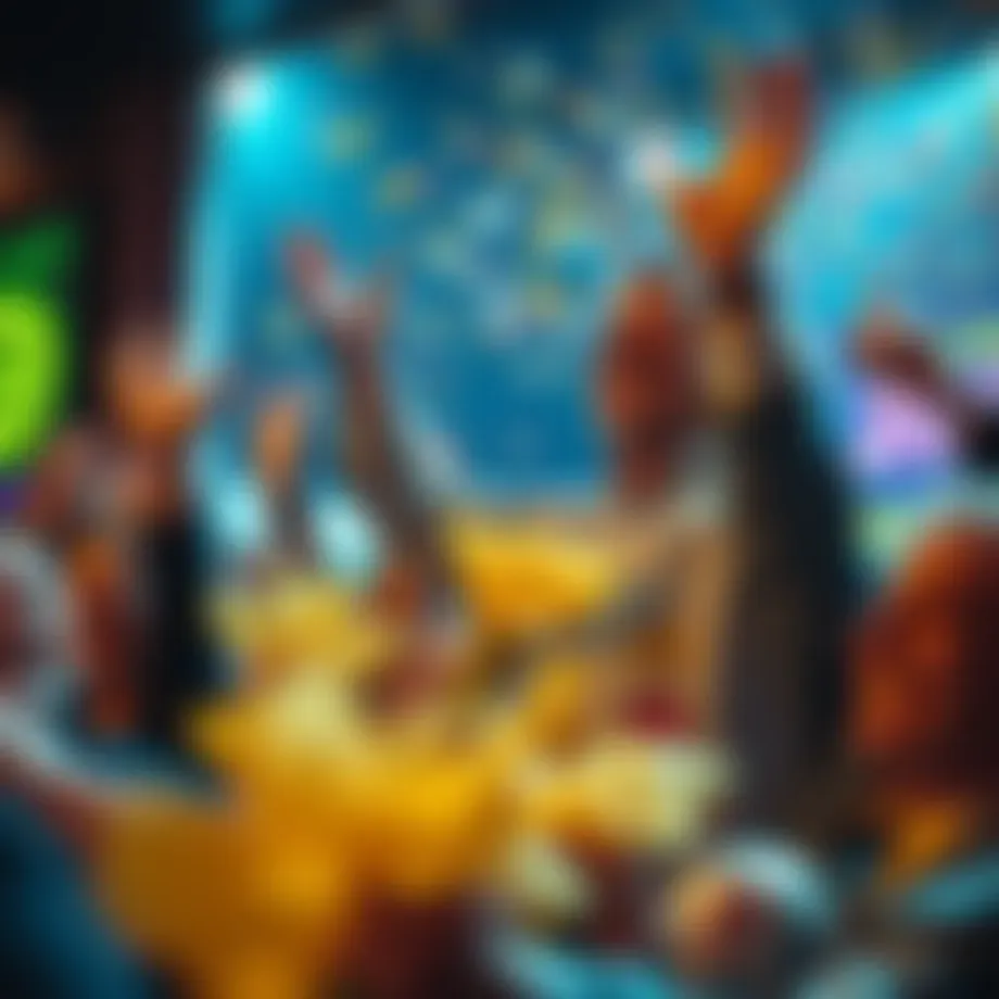 Celebration of a lottery victory