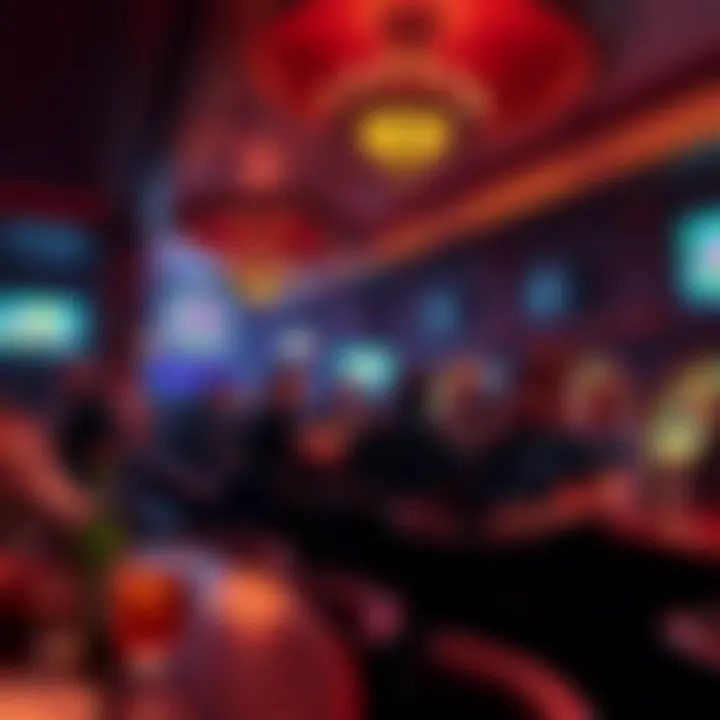 Vibrant bar scene showcasing happy hour at Rivers Casino