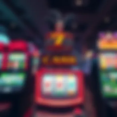 Thematic Influence on the Gaming Industry Visual representation of the gaming industry impact through themed slot machines