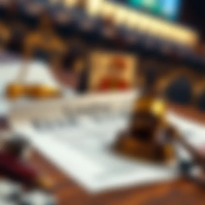 A legal document with a gavel and betting odds