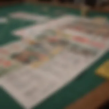 A close-up of betting slips on a table