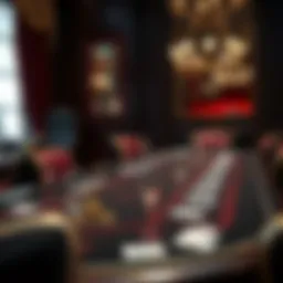 A sophisticated poker table set up for a ten-play draw poker game, showcasing the intricacies of the gameplay environment.