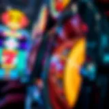 Close-up view of a winning slot machine spin with vibrant graphics