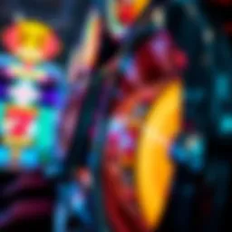 Close-up view of a winning slot machine spin with vibrant graphics