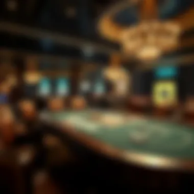 A sophisticated gaming table set in an elegant casino environment