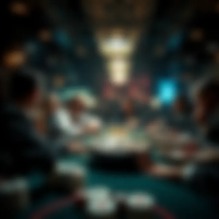 A historic depiction of early gambling scenes from the blackjack era