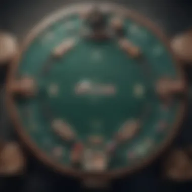 Dynamic Poker Table Action Aerial view of a vibrant poker table in action