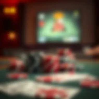 The Strategy of Championship Poker A close-up of poker chips and cards on a table