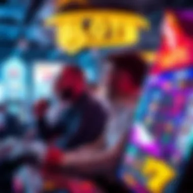 An engaging scene of players enjoying slot games responsibly