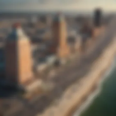 Aerial view of Atlantic City showcasing its vibrant boardwalk and casinos