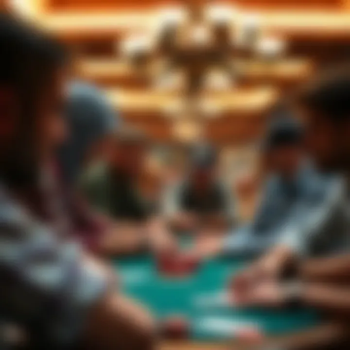 Participants engaged in a friendly poker tournament