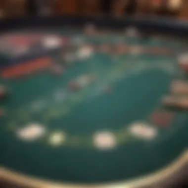 Blackjack table layout showcasing minimum bet zones