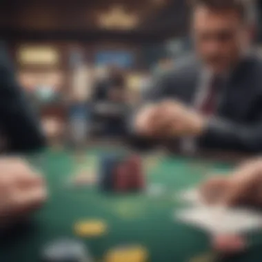 Visual representation of risk management in blackjack